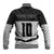 Custom Hawaii Volleyball-Kakau Motif Grayscale Color Baseball Jacket