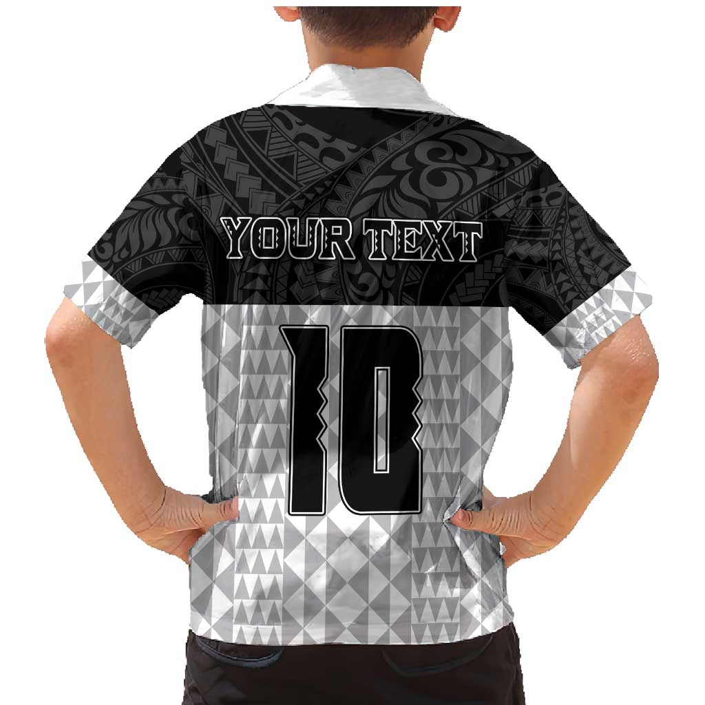 Custom Hawaii Volleyball-Kakau Motif Grayscale Color Family Matching Mermaid Dress and Hawaiian Shirt