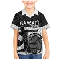 Custom Hawaii Volleyball-Kakau Motif Grayscale Color Family Matching Mermaid Dress and Hawaiian Shirt