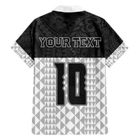 Custom Hawaii Volleyball-Kakau Motif Grayscale Color Hawaiian Shirt