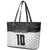 Custom Hawaii Volleyball-Kakau Motif Grayscale Color Leather Tote Bag