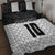 Custom Hawaii Volleyball-Kakau Motif Grayscale Color Quilt Bed Set