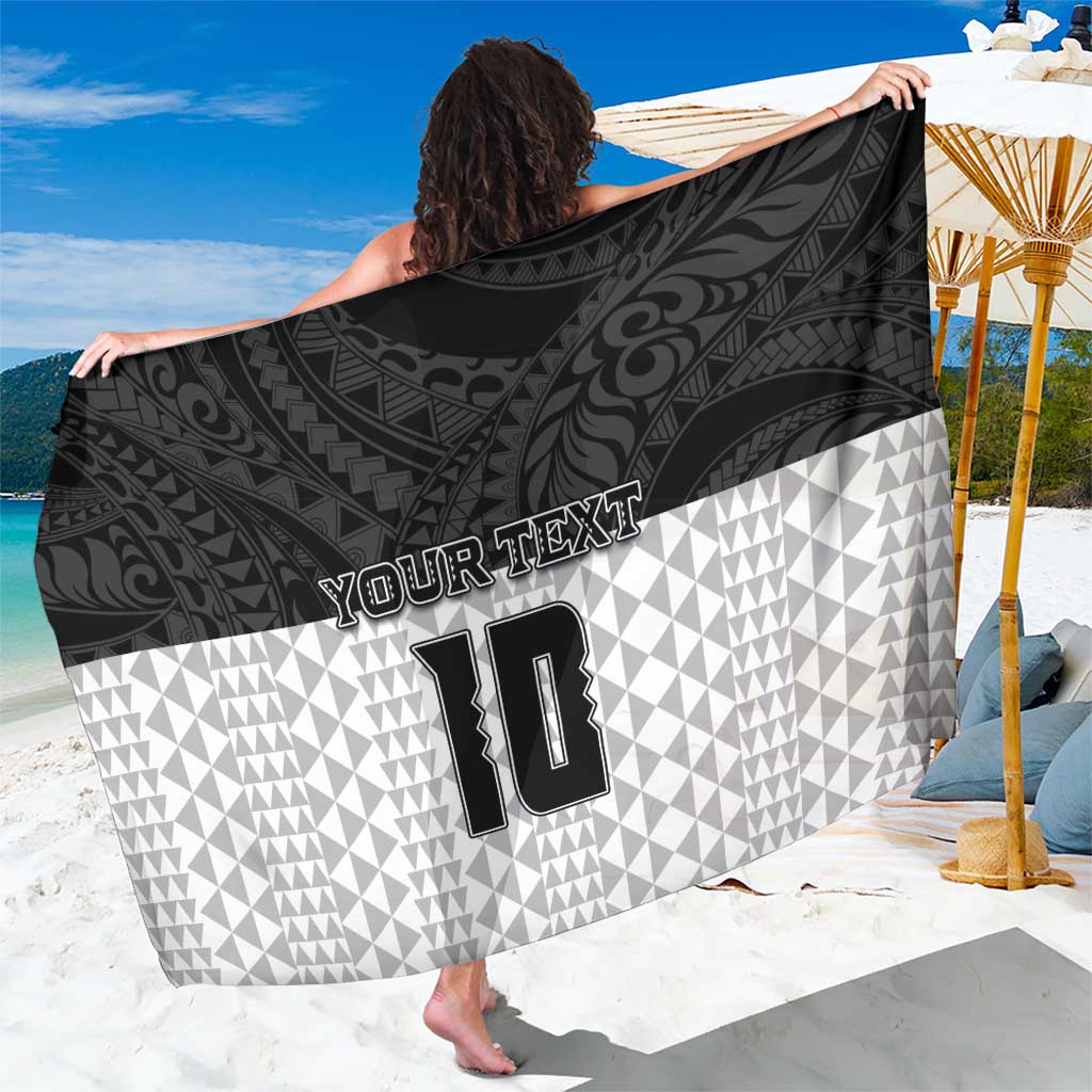 Custom Hawaii Volleyball-Kakau Motif Grayscale Color Sarong