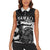 Custom Hawaii Volleyball-Kakau Motif Grayscale Color Women Sleeveless Polo Shirt