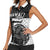 Custom Hawaii Volleyball-Kakau Motif Grayscale Color Women Sleeveless Polo Shirt