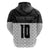 Custom Hawaii Volleyball-Kakau Motif Grayscale Color Zip Hoodie