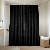 Philippines Barong Style Bathroom Set with Polynesian Art and Leaf Motif Black Color