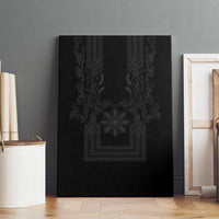Philippines Barong Style Canvas Wall Art with Polynesian Art and Leaf Motif Black Color