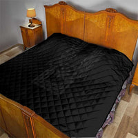 Philippines Barong Style Quilt with Polynesian Art and Leaf Motif Black Color