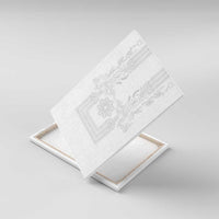 Philippines Barong Style Canvas Wall Art with Polynesian Art and Leaf Motif White Color