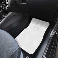 Philippines Barong Style Car Mats with Polynesian Art and Leaf Motif White Color