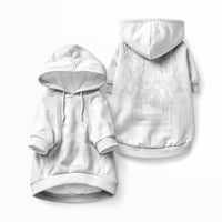 Philippines Barong Style Pet Hoodie with Polynesian Art and Leaf Motif White Color