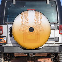 Philippines Barong Style Spare Tire Cover with Polynesian Art and Leaf Motif Yellow Color LT03 Yellow - Polynesian Pride