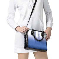 Philippines Barong Style Shoulder Handbag with Polynesian Art and Leaf Motif Blue Color