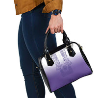 Philippines Barong Style Shoulder Handbag with Polynesian Art and Leaf Motif Purple Color
