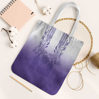 Philippines Barong Style Tote Bag with Polynesian Art and Leaf Motif Purple Color