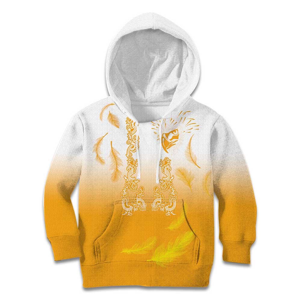 Philippines National Costume Style Kid Hoodie Barong Tagalog and Eagle Feather Yellow Color