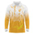 Philippines National Costume Style Long Sleeve Polo Shirt Barong Tagalog and Eagle Feather Yellow Color