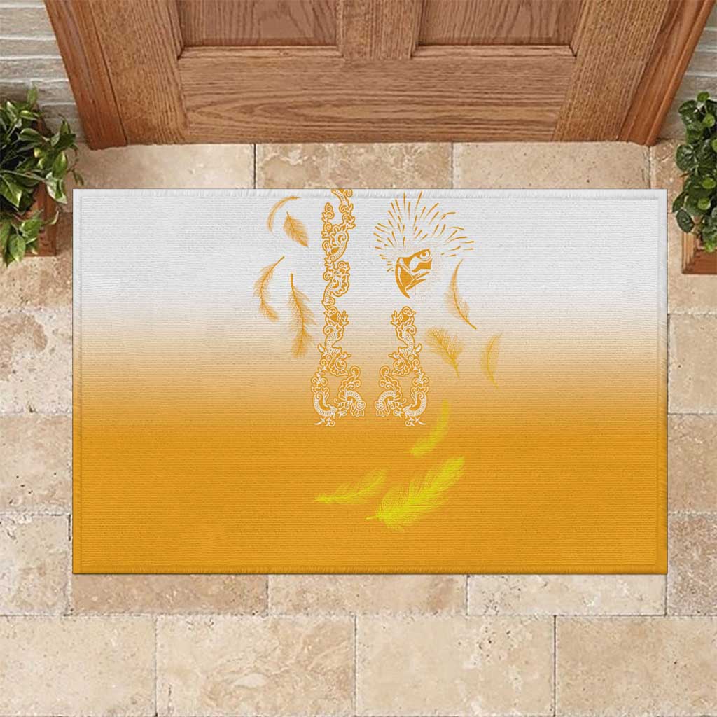 Philippines National Costume Style Rubber Doormat Barong Tagalog and Eagle Feather Yellow Color