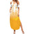 Philippines National Costume Style Summer Maxi Dress Barong Tagalog and Eagle Feather Yellow Color