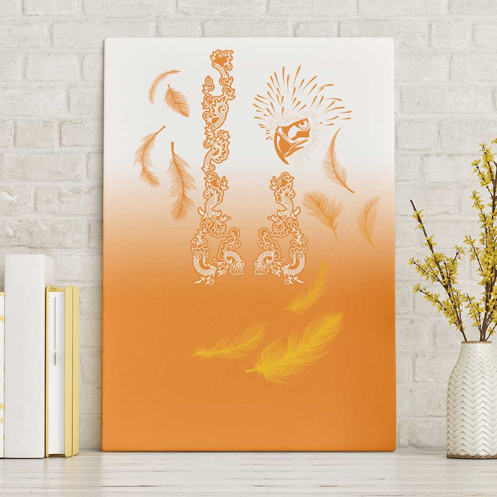 Philippines National Costume Style Canvas Wall Art Barong Tagalog and Eagle Feather Orange Color