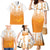 Philippines National Costume Style Family Matching Mermaid Dress and Hawaiian Shirt Barong Tagalog and Eagle Feather Orange Color