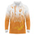 Philippines National Costume Style Long Sleeve Polo Shirt Barong Tagalog and Eagle Feather Orange Color
