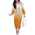 Philippines National Costume Style Off The Shoulder Long Sleeve Dress Barong Tagalog and Eagle Feather Orange Color