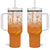 Philippines National Costume Style Tumbler With Handle Barong Tagalog and Eagle Feather Orange Color