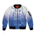 Philippines National Costume Style Sleeve Zip Bomber Jacket Barong Tagalog and Eagle Feather Blue Color