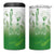 Philippines National Costume Style 4 in 1 Can Cooler Tumbler Barong Tagalog and Eagle Feather Green Color