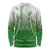 Philippines National Costume Style Long Sleeve Shirt Barong Tagalog and Eagle Feather Green Color
