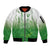 Philippines National Costume Style Sleeve Zip Bomber Jacket Barong Tagalog and Eagle Feather Green Color