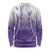 Philippines National Costume Style Long Sleeve Shirt Barong Tagalog and Eagle Feather Purple Color