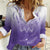 Philippines National Costume Style Women Casual Shirt Barong Tagalog and Eagle Feather Purple Color