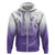 Philippines National Costume Style Zip Hoodie Barong Tagalog and Eagle Feather Purple Color