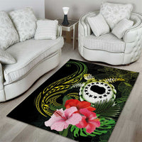 Kia Orana Cook Islands Area Rug Turtle and Hibiscus Polynesian Pattern