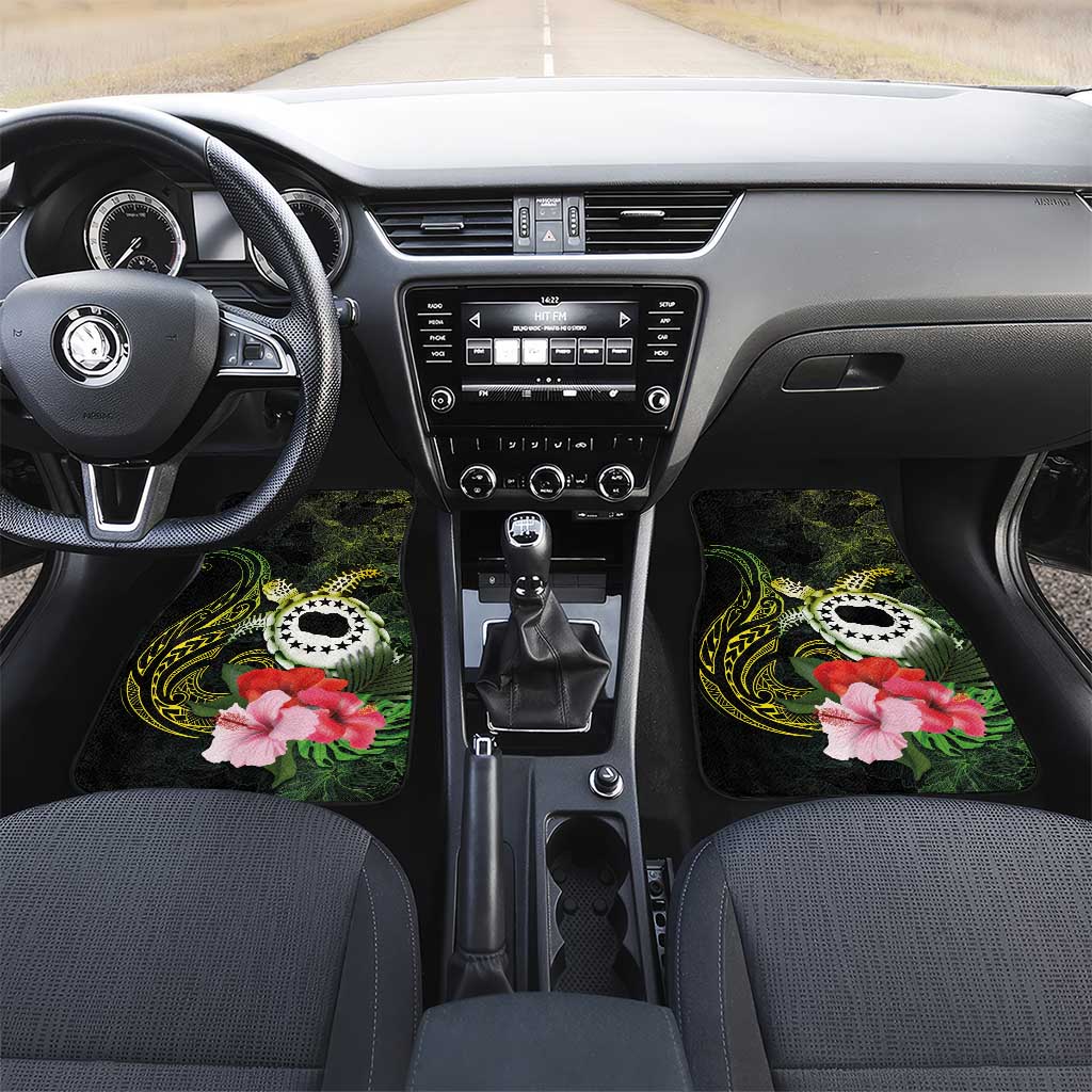 Kia Orana Cook Islands Car Mats Turtle and Hibiscus Polynesian Pattern