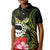 Kia Orana Cook Islands Kid Polo Shirt Turtle and Hibiscus Polynesian Pattern