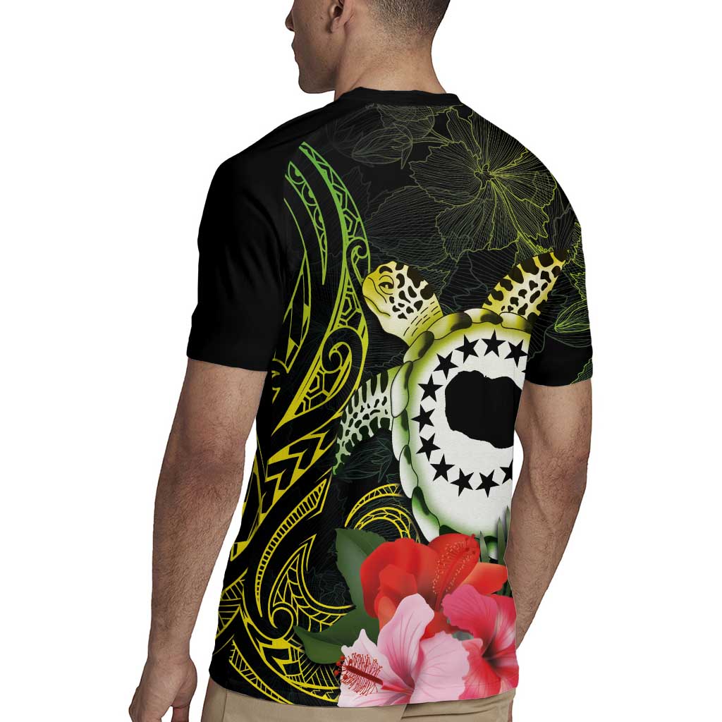 Kia Orana Cook Islands Rugby Jersey Turtle and Hibiscus Polynesian Pattern