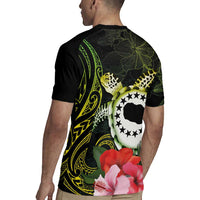 Kia Orana Cook Islands Rugby Jersey Turtle and Hibiscus Polynesian Pattern