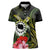 Kia Orana Cook Islands Women Polo Shirt Turtle and Hibiscus Polynesian Pattern