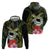 Kia Orana Cook Islands Zip Hoodie Turtle and Hibiscus Polynesian Pattern