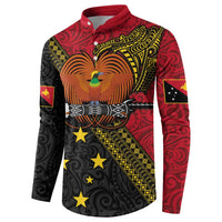 Papua new Guinea Goroka Show Button Sweatshirt Bird-of-paradise and Melanesian Tattoo Pattern