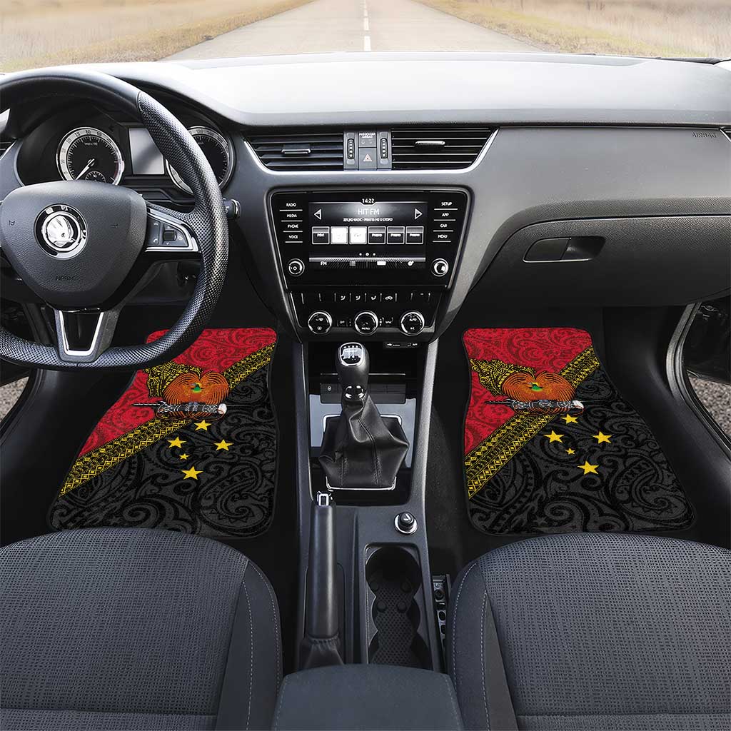 Papua new Guinea Goroka Show Car Mats Bird-of-paradise and Melanesian Tattoo Pattern
