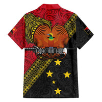 Papua new Guinea Goroka Show Family Matching Long Sleeve Bodycon Dress and Hawaiian Shirt Bird-of-paradise and Melanesian Tattoo Pattern