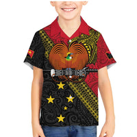 Papua new Guinea Goroka Show Family Matching Mermaid Dress and Hawaiian Shirt Bird-of-paradise and Melanesian Tattoo Pattern