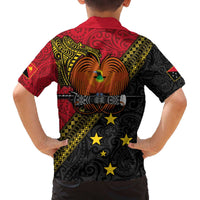 Papua New Guinea Goroka Show Family Matching Puletasi and Hawaiian Shirt Bird-of-paradise and Melanesian Tattoo Pattern LT03 - Polynesian Pride