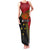 Papua new Guinea Goroka Show Family Matching Tank Maxi Dress and Hawaiian Shirt Bird-of-paradise and Melanesian Tattoo Pattern