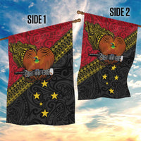 Papua new Guinea Goroka Show Garden Flag Bird-of-paradise and Melanesian Tattoo Pattern